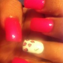 hot Pink cheetah nails