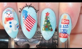 God Bless Our Troops | Christmas Nail Tutorial