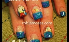 Stewie & Lois from The Family Guy design: robin moses nail art tutorial