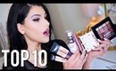 TOP 10 Drugstore MAKEUP Products! | Foundations, Palettes, Highlighters, Lipsticks, Primers, etc!