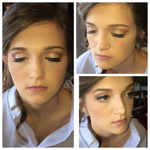 Prom look with smokey/neutral eyes and a pink lip!