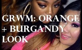 GRWM: Orange & Burgandy Eye shadow look
