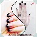 Alternative Pointed Black French Manicure