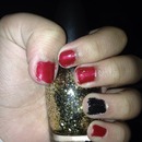 Black and red nails