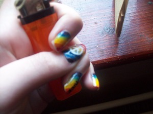 Taking a few days after painting, I'll redo these soon to get a better quality picture (: Inspired by gay pride day.