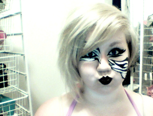 I liked it better with black lips. silly face.