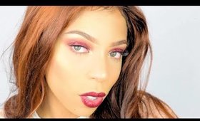 Red Glitter Eye Shadow & Glitter Lips Tutorial (Beginner Friendly)