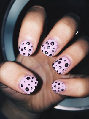 80s retro polka dot nails. Done by me!
