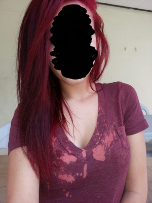 Bright red hair without pre-bleaching (:
Used Loreal HiColor in Red, then Manic Panic in Hot Hot Pink & Vampire Red