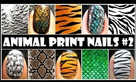 ANIMAL PRINT NAIL ART #2 | EASY NAIL DESIGN TUTORIALS FOR BEGINNERS AT HOME DIY TIGER ZEBRA FEATHER