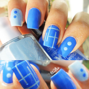 Nail polishes used: Essie in Rock the boat, Sally Hansen 'Xtreme wear' in Pacific blue. 