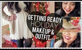 Getting Ready Holiday Makeup and Outfit Tutorial! ❄