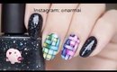 Woven rainbow pattern nail art tutorial