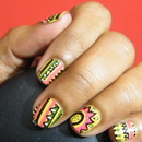 Tried A Tribal Pattern On My Nails