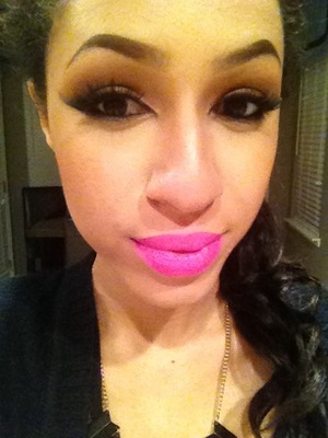 Gotta love iPhone front camera quality 😒😒😒 Super teased pony and neon pink lips. Happy Friday!