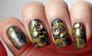Steampunk nail art (BornPrettyStore.com nail art studs and round shape decorations)