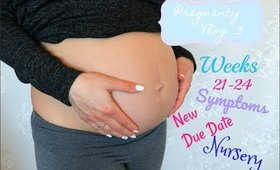 Pregnancy Vlog 3 (Weeks 21-24) Symptoms, New Due Date & Nursery