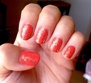 Add some chunky gold glitter to a basic color for a fancy look.