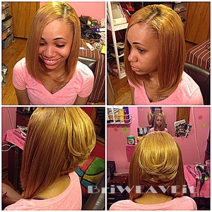 Partial Sew-In with Complete Cut&&Styled Bob!!!Nicely Feathered & Finished with "Isoplus Hair Sheen & Finishing Spray"