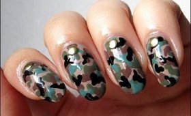 Maskirni nail art | Camouflage inspired nail art | bydanijela.com
