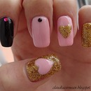 Pink and Gold Nails