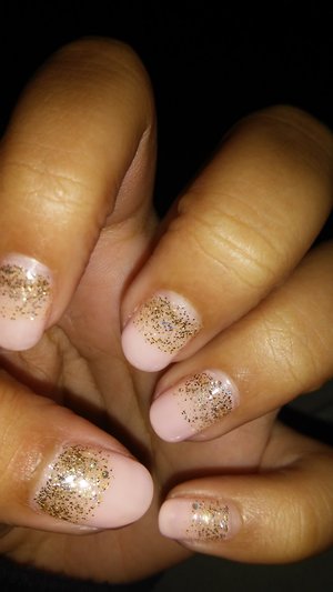 nude pink gold glitter perfect for NYE