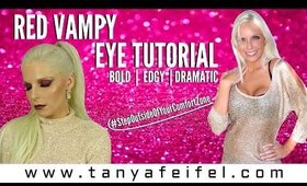 Red Vampy Eye Tutorial | Edgy | Bold | Dramatic | Smokey | Fall | Tanya Feifel-Rhodes