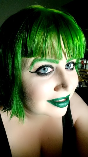 Just dyed my hair today, I had it green a while ago and went brown, then immediately regretted it. After a month--back to green. I prefer a colored brow with colored hair, but that's just me. 