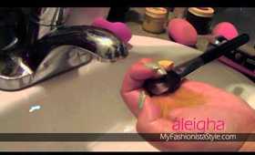 How to Get Stains Out of Your Makeup Brushes/Sponges + Demo | #WashWednesday