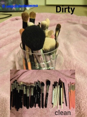 I gave my brushes a good cleaning. It's very therapeutic for me