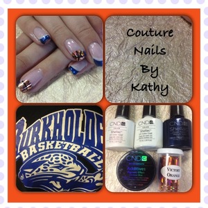 CND Shellac basketball nail art with foil
Foil from
www.dollarnailart.com