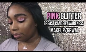BREAST CANCER AWARENESS | PINK GLITTER MAKEUP LOOk  | Jessica Chanell