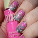 Gradient Dot Breast Cancer Awareness Nails