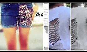 DIY Slitted Back T-Shirt & Printed Side Shorts!
