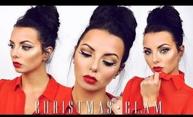 Glitter Liner & Red Lips Christmas / Party Glam | Chloe Viv