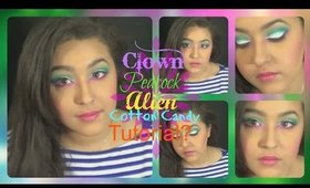 Clown Peacock Alien Cotton Candy Thing Makeup Tutorial (NoBlandMakeup)