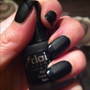 Used Claire's Accessories polishes in matt black and gloss black. 
