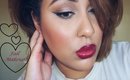 Simple eyes and Raspberry lips. A Fall makeup tutorial!
