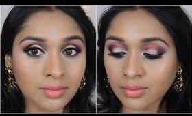 Gold & Purple Glamorous Full Face Makeup For Makara Sankrati/Lohri