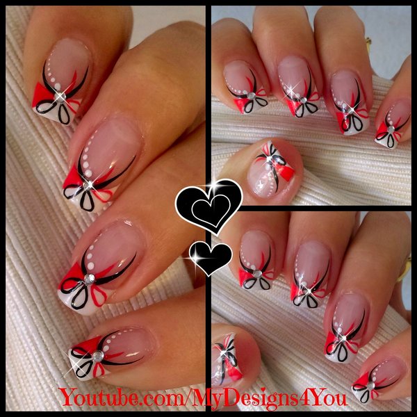 Red and black nails | Red ombre nails, Red acrylic nails, Red stiletto nails