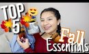 Top 5 Fall Must-Haves and Essentials! (Beauty,Fashion,Body Mist Etc!)