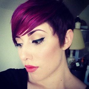 We used Scruples color line, and ombréd pink and purple all over my head. This is Demi-permanent hair color. 
