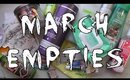 March 2015 Empties!! Revlon, Batiste, Tony Moly, and more!