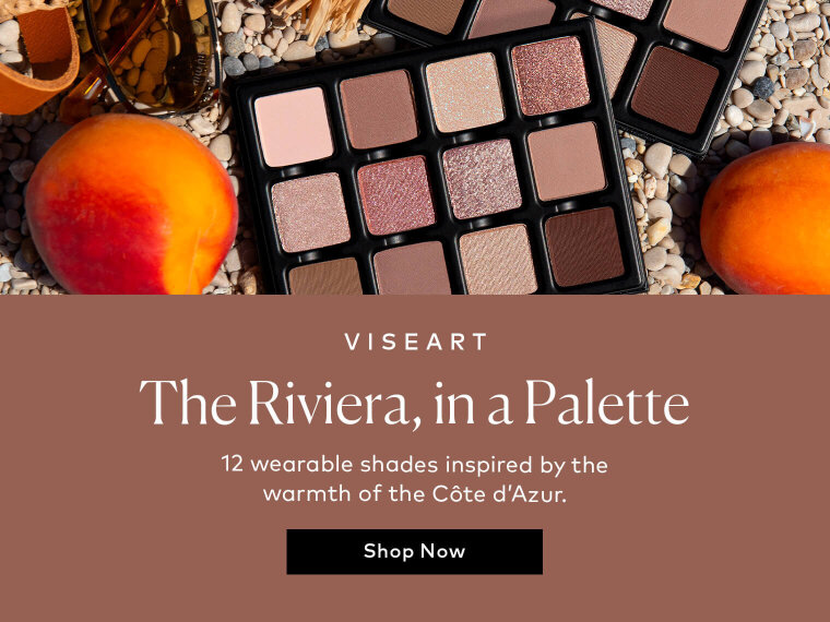 Sweep on honeyed neutrals, soft plums, and rich browns for looks that feel sunlit—even when you’re nowhere near the sea. Shop the Viseart Bon Bon Praline Lumière Étendu at Beautylish.com
