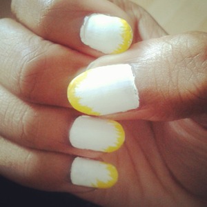 white base and yellow tips