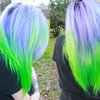 Purpleish To Green Hair