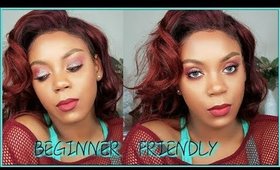BEGINNER FRIENDLY MAKEUP RED GLITTERY EYES I PROMISE ITS EASY!