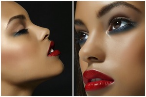 Maybelline on lips, MAC on the eyes.

Photo: Sidney Kreamer
Model: Jasmine
Makeup: me
