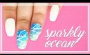 Sparkly Ocean nail art
