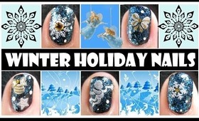 WINTER HOLIDAY NAILS | SNOWFLAKE CHRISTMAS STAMPING NAIL ART DESIGN TUTORIAL FOR HORT NAILS EASY